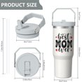 thumbnail image 5 of 1pc Mother 30oz Tumbler with Straw & Handle - Insulated Stainless Steel Cup | Holiday Gift for Man Women (Christmas, Valentine's, Birthday), 5 of 7