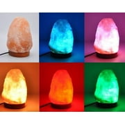 Himalayan Aroma - Small Size USB Himalayan Salt Lamp, LED Salt Lamp, Color Changing Lamp, Wood Base, Handmade, No Installation Required, 1 - 2 lbs, 3 - 4 inch Height