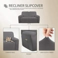 thumbnail image 7 of Easy-Going Stretch Loveseat Recliner Sofa Slipcover with Pocket Couch Cover for 2 Cushion Couch, Light Gray (Loveseat not included), 7 of 7
