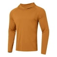 thumbnail image 3 of Men Summer Tops Men's T Shirts For Casual And Outdoor Activities Slim Fit Short Sleeve Hooded Design Solid Color High Elasticity Fabric For Spring Summer Fall Men Undershirt Long Sleeve Yellow S, 3 of 4