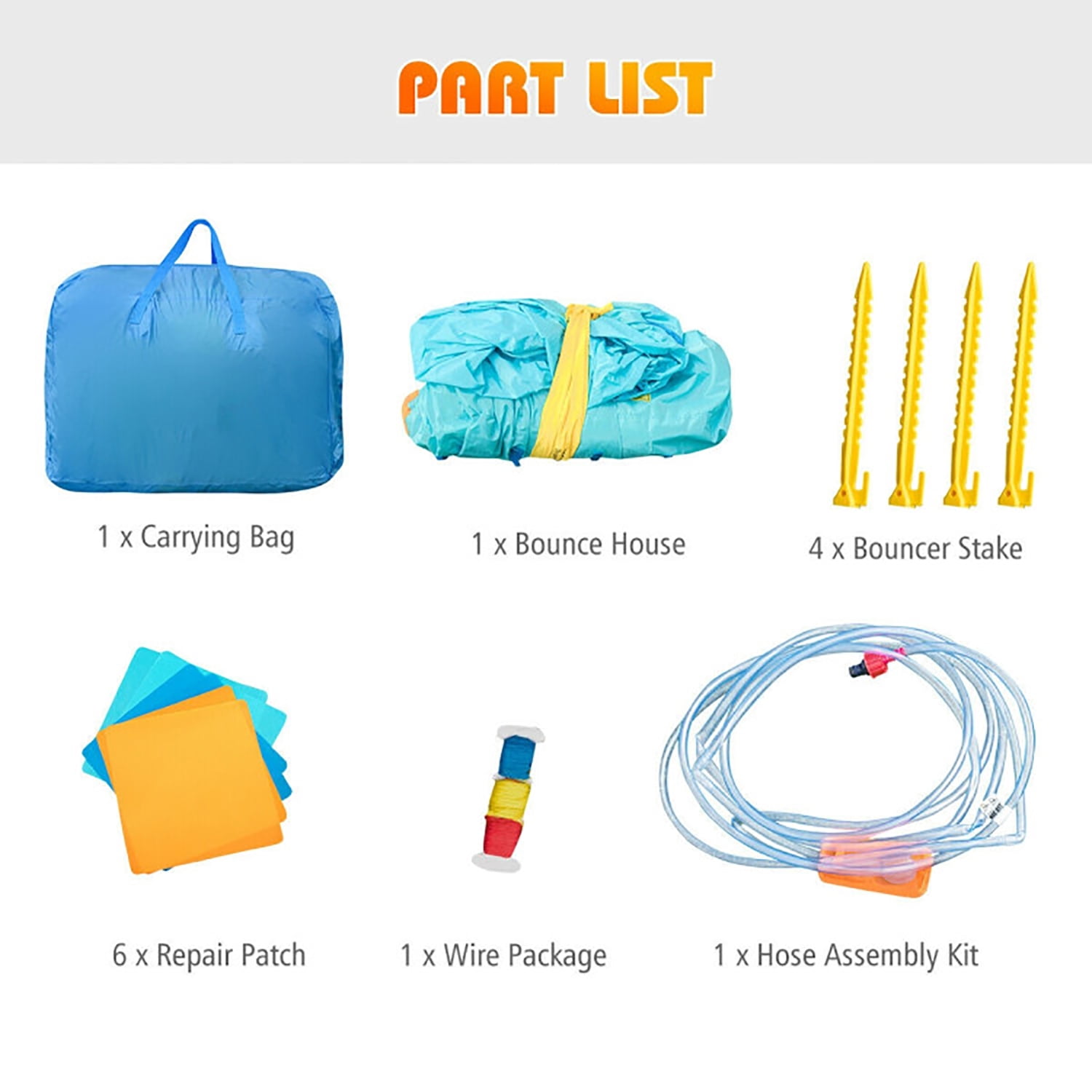 Aimee Lii Inflatable Water Slide Bounce House without Blower, Kids Bounce House Water Slide
