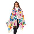 thumbnail image 3 of FORMRS Womens Scarf Winter Soft Long Big Warm Shawls Wrap Tassel Scarves, Watercolor Circles, 3 of 9
