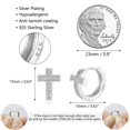 thumbnail image 6 of Lancharmed Silver Plated Studs Earrings for Womens,Crucifix Zirconia Earring Valentine Gifts for Her, 6 of 8