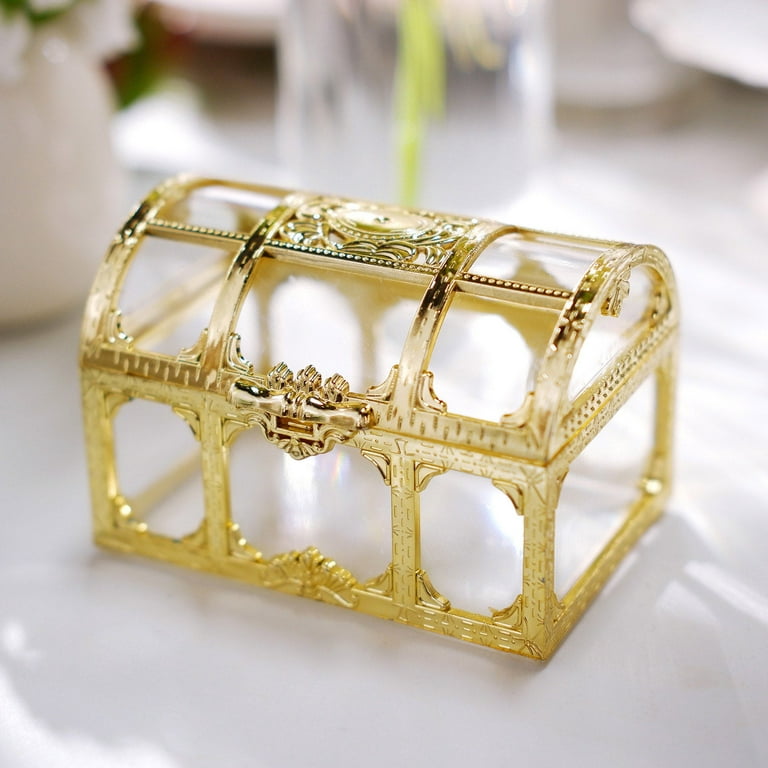 YASYU 12 PCS Gold Crown Candy Boxes with Dome, Crown Party Favor