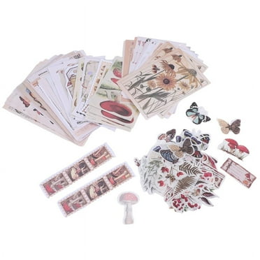 200 Pieces Vintage Scrapbook Supplies Pack for Junk Journal Planners DIY Paper Stickers Ephemera Decoupage
