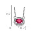 thumbnail image 3 of Diamond2Deal Collier Rubis en Or Blanc 14K 6x4 mm pour Femmes 18 Pouces, 3 of 5