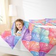thumbnail image 3 of Homewish Rainbow Seashell Full Size Comforter Sets For Girls,Coastal Beach Bedding Comforter Set,Reversible,3-Piece,1 Comforter and 2 Pillowcases, 3 of 7