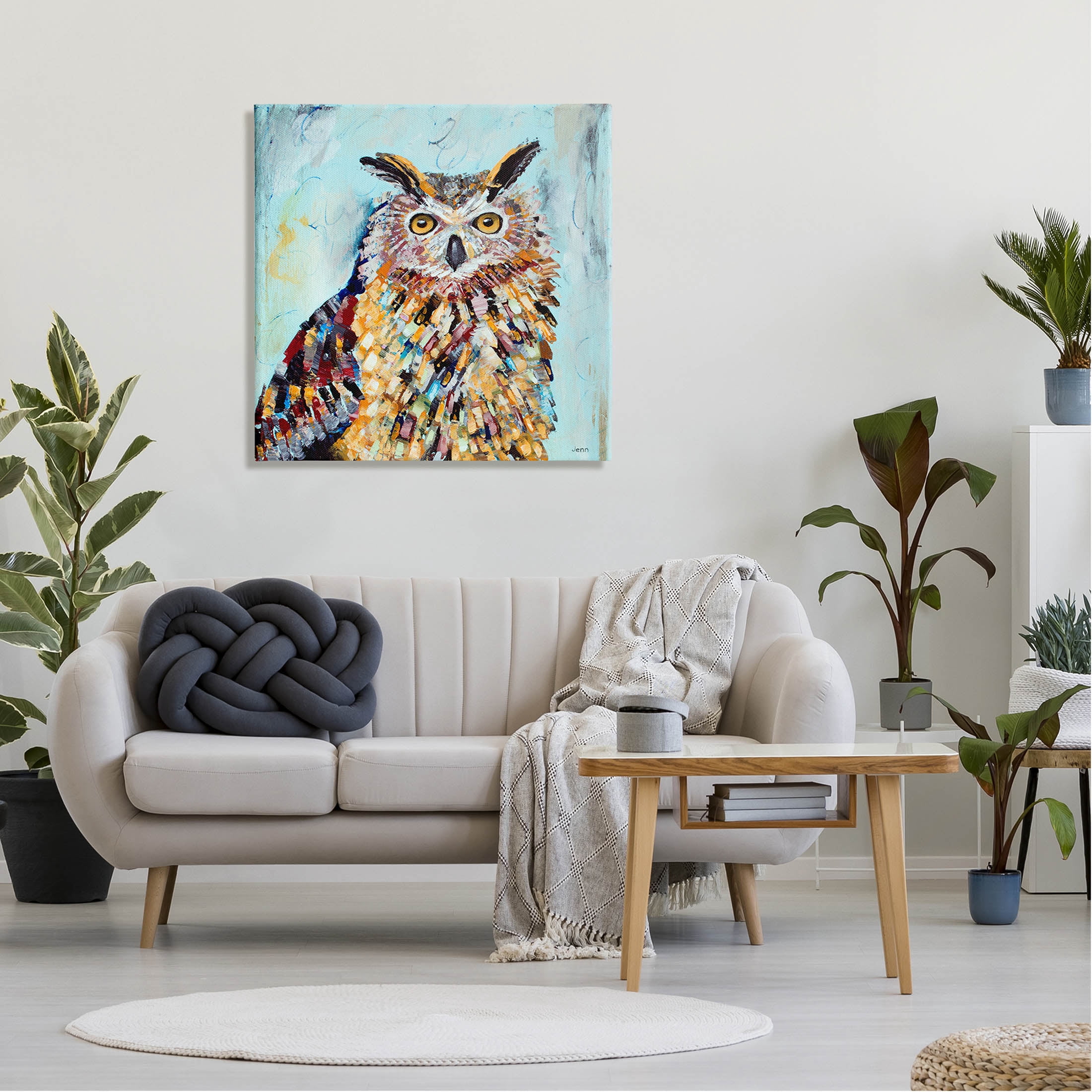 Street Style Modern Owl Animals & Insects Painting Gallery Wrapped Canvas Print Wall Art