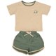 thumbnail image 1 of Conjunto de pantalones y camiseta para bebés pequeños, ropa sencilla y linda para niñas, traje agradable para la piel para bebés, color verde, 90CM, 1 of 14