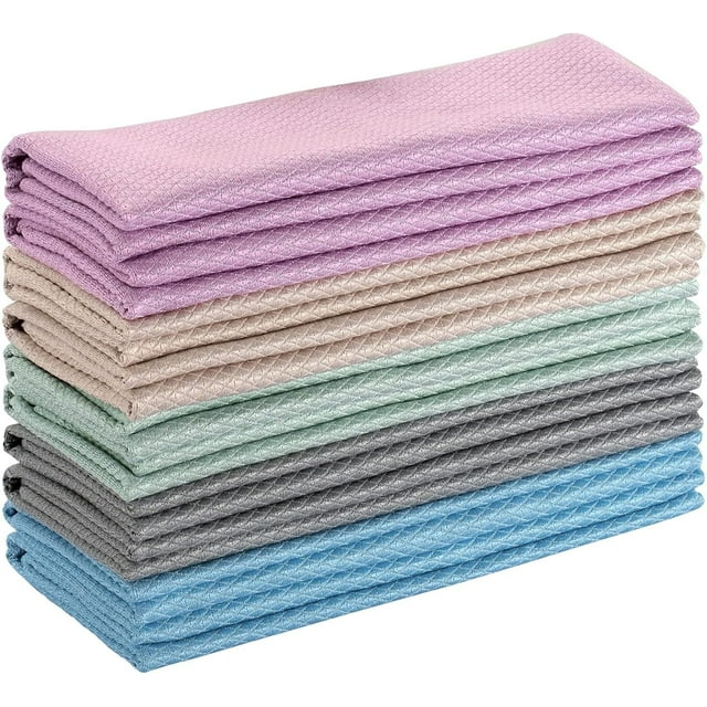 Chiffon de Nettoyage Facile Nanoscale, Lot de 10 Chiffons Microfibres Réutilisables Sans Peluches Absorbants pour Polissage Verre Voiture Cuisine 30 x 40cm