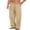 A- Beige, variant on Men's Cotton Linen Pants Elastic Waist Linen Dress Pants Big and Tall Linen Pants