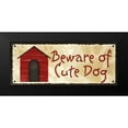 thumbnail image 2 of Studio, Sd Graphics 24x12 Black Modern Framed Museum Art Print Titled - Beware of Cute Dog, 2 of 5