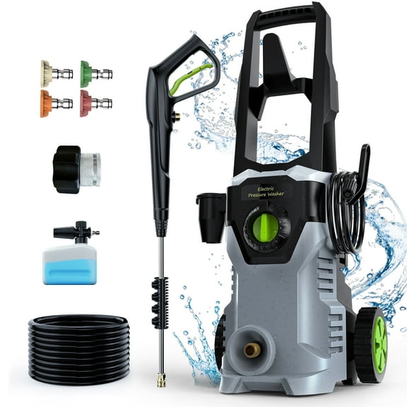 Electric Pressure Washer,5000PSI Max 3.0 GPM Portable Power Washer with 25FT Cord,23FT Hose,4 Quick Nozzles,Foam Cannon for Car,Garden, Patio