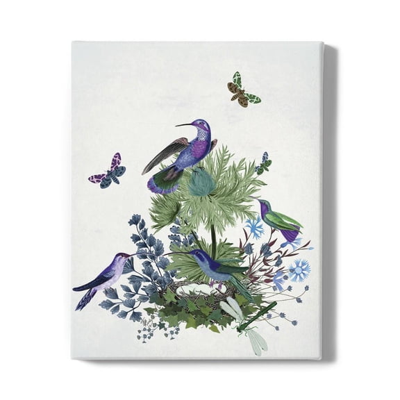 Tropical Birds Nest 1 Wrapped Canvas -Fab Funky Designs,