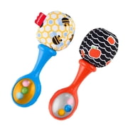 Fisher-Price Rattle 'n Rock Maracas, Set of 2 Soft Baby Rattle Activity Toys for Newborns
