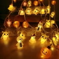 thumbnail image 7 of Halloween String Lights Decorations, 3D Pumpkin Bat Ghost Battery Operated Halloween Orange Purple String Lights for Home Door Porch Indoor Outdoor Party Decor, 7 of 7