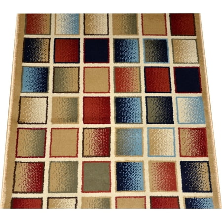 Dean Checkerboard Carpet Rug Hallway Stair Runner - Purchase by the Linear