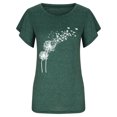 thumbnail image 3 of SELONE Peplum Tops for Women Short Sleeve Tops Blouses Regular Fit T Shirts Pullover Tees Tops Dandelion Print T-Shirts Crew Neck Tops Blouses Easy Care Soft Breathable Pullover Tops Green XXXL, 3 of 7