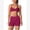 Berry, variant on Womens Seamless Workout Sets 2 Piece Strappy Halter Sports Bra Scrunch Butt Shorts Gym Yoga Outfits