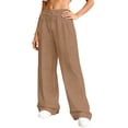 thumbnail image 2 of Women's Wide Leg Casual Lounge Pants Elastic Waist Drawstring Loose Trousers with Pockets, 2 of 6