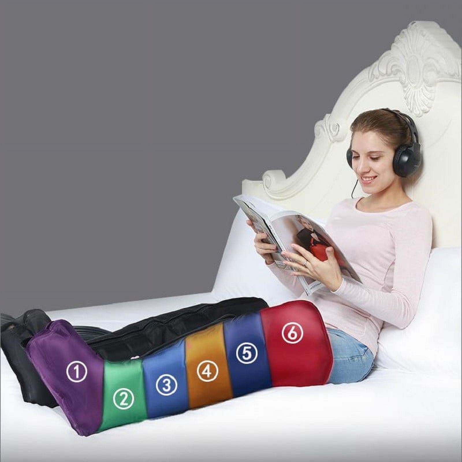 Presoterapia Air Compression Leg Massager Wraps 6 Chambers With LCD For Foot Calf Massage Recovery Therapy Blood Circulation
