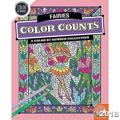 Color by Number Color Counts Fairies Coloring Books 1 Piece