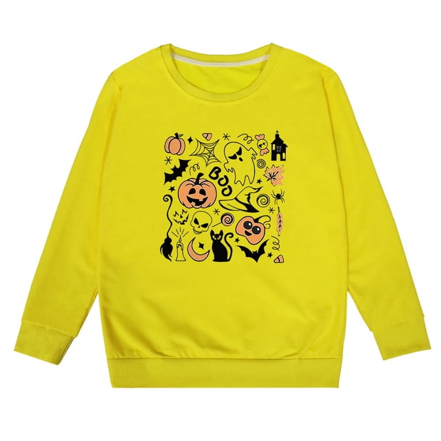 Chandail à Capuche d'Halloween pour Filles, Doux et Confortable, Tenue Décontractée Automne Hiver pour Tout-Petits, Manches Longues, Col Rond