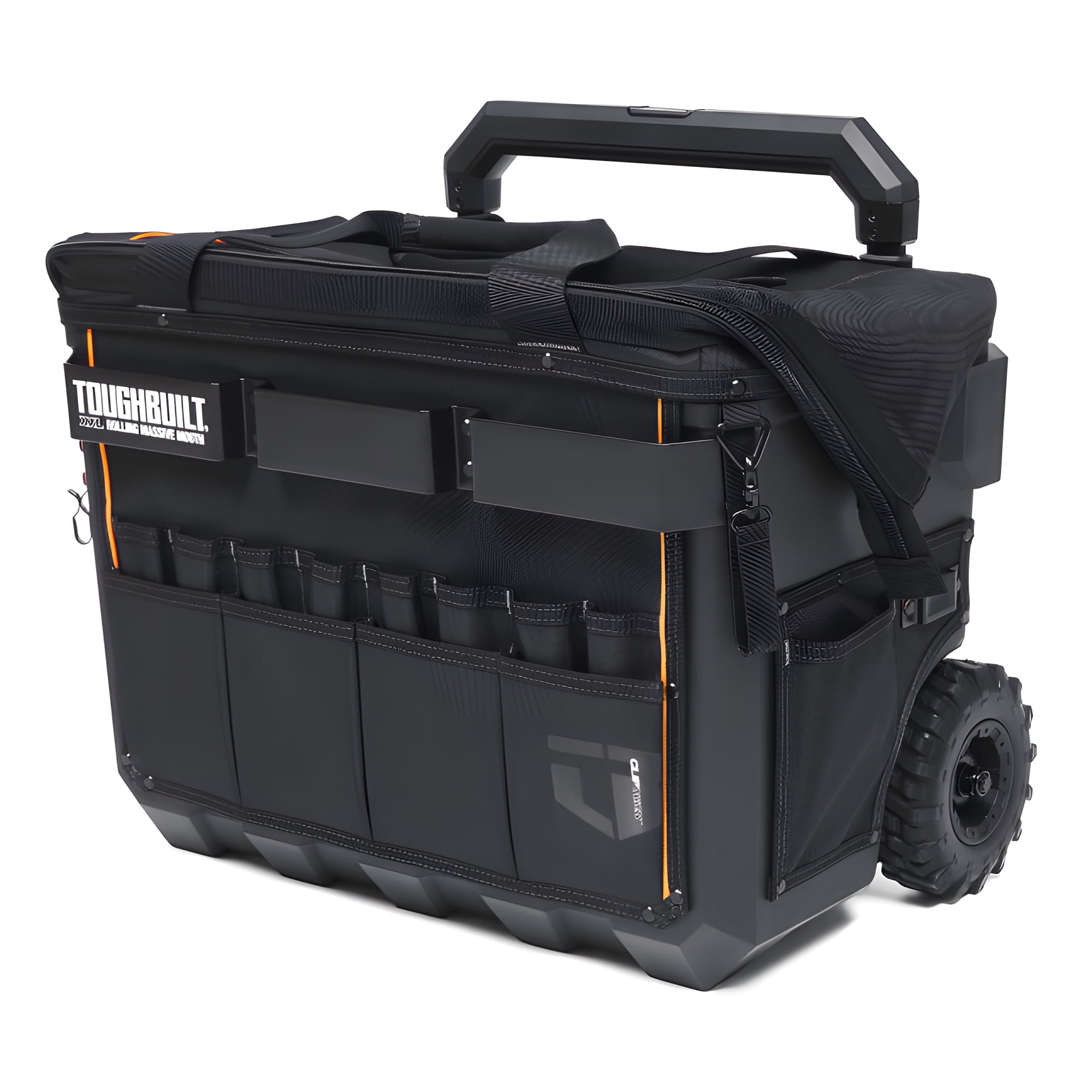 XXL Black Heavy Duty Rolling Tool Bag with Waterproof Base