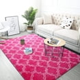 thumbnail image 4 of Lochas Soft Geometric Area Rugs for Living Room Bedroom Shaggy Print Fluffy Carpets Home Decor Rug,5x8ft,Hot Pink/White, 4 of 7