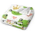 thumbnail image 2 of Cute Frog Lovely Cartoon Blanket, Soft Blankets Flannel Bed Throw Cozy Lightweight Plush Gifts for Kids Boys Girls Women Men Sofa Couch Bedroom Living Rooms Warm All Season, Home Decor, Small 50"x40", 2 of 5