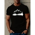 thumbnail image 1 of Camiseta con estampado de montañas y árboles para hombre, informal, de manga corta, para verano, para adultos, hombres, mujeres, adolescentes, jóvenes., 1 of 4