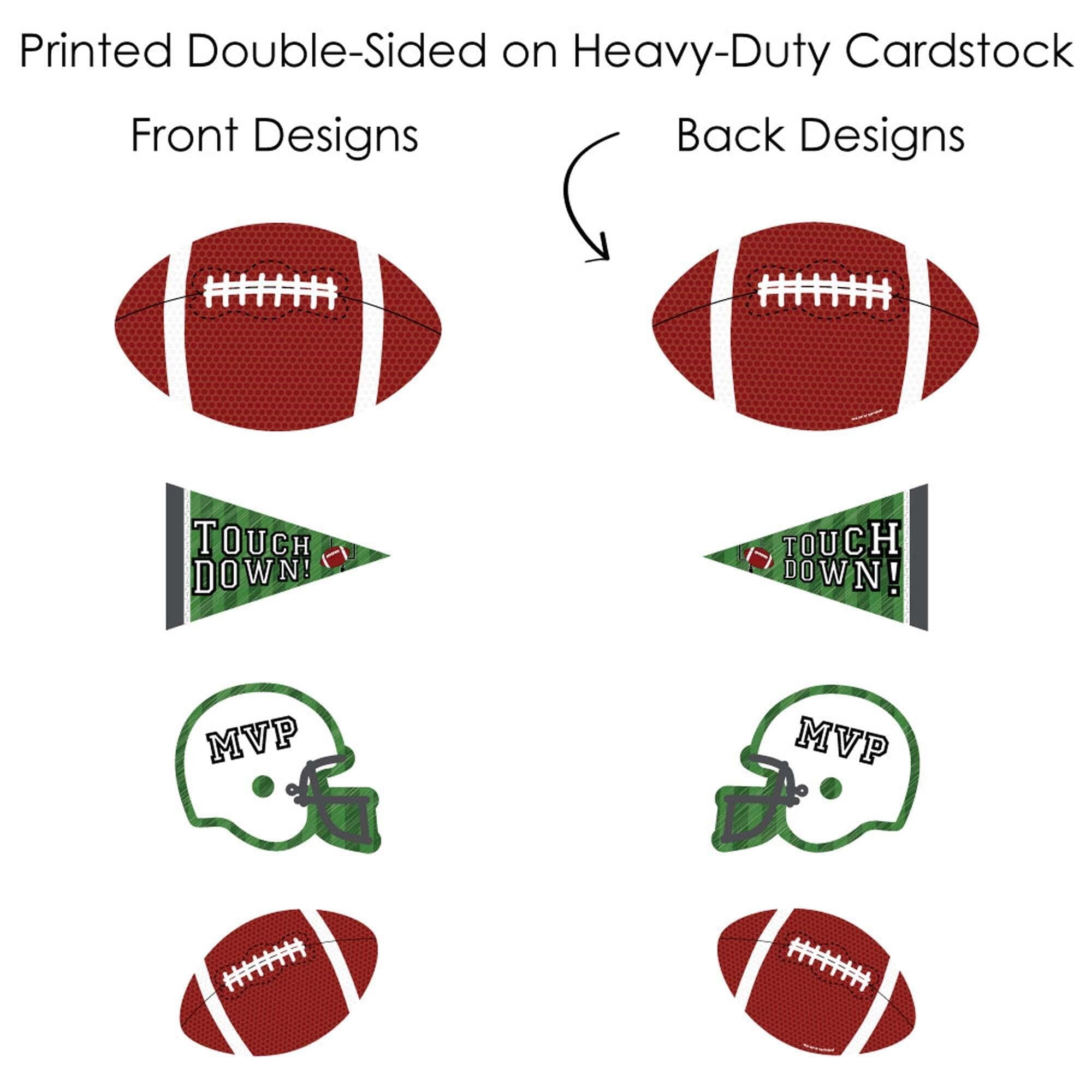 Big Dot of Happiness End Zone - Football - Baby Shower or Birthday Party Centerpiece Sticks - Showstopper Table Toppers - 35 Pieces