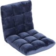 thumbnail image 3 of ZENY 14-Level Adjustable Folding Floor Chair, Reclining Lazy Sofa Chair with Padded Cushion, Gaming Lounge Chair for Living Room, Bedroom and Reading, Navy Blue, 3 of 14