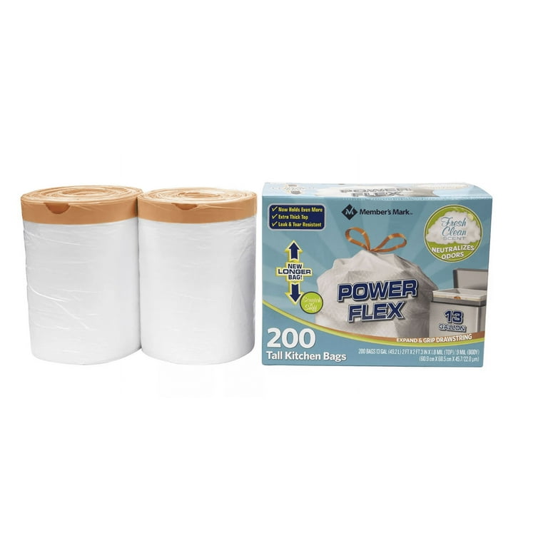 260 ct 13 Gallon Power Flex Tall Kitchen Trash Bags Strong with
