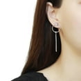 thumbnail image 3 of High polished (no plating) Stainless Steel Earrings with AAA Grade CZ in Clear for Women Clear Stone Color Style DA371, 3 of 3
