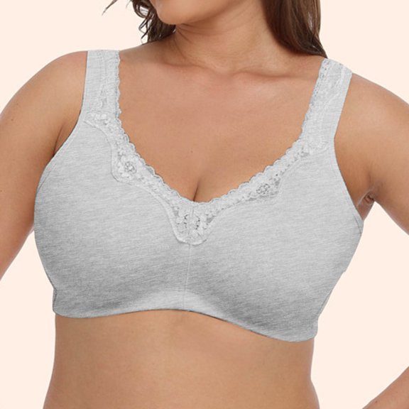 Plus Size Bra For Women Comfortable Full Coverage Lace Underwire Supportive Tshirt Bras