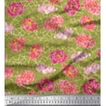 thumbnail image 1 of Soimoi Green Cotton Poplin Fabric Mosaic Design & Pink Floral Print Fabric by The Yard 42 Inch Wide, 1 of 1