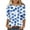 Blue, variant on BangWanChi Womens Blouses for Work 3/4 Sleeve Women's Fashion Casual Color Block Printing Round Neck 3/4 Sleeve T-shirt Top Blouse
