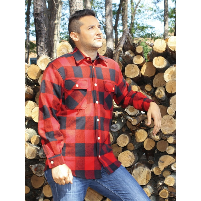 Rothco Extra Heavyweight Buffalo Plaid Flannel Shirt, Red Plaid