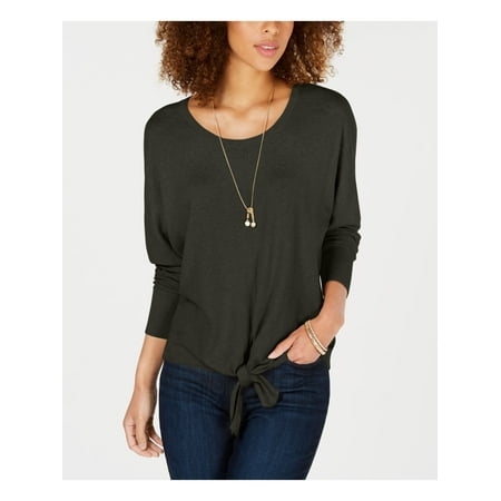 STYLE & COMPANY Womens Gray Heather Long Sleeve Scoop Neck Sweater Petites PS