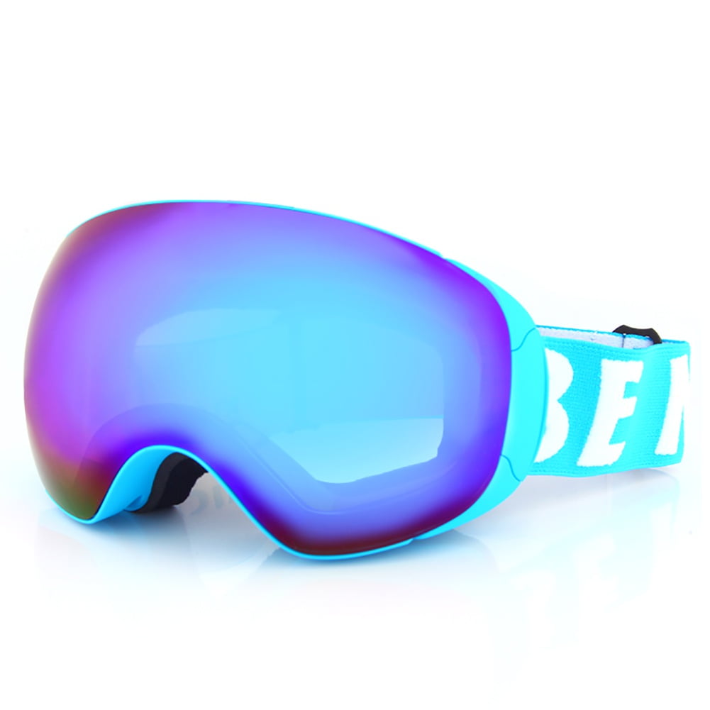 Ski Sking Goggles Anti-Fog Anti-Fog Double lens UV Blue Frame Blue Lens 
