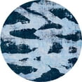 thumbnail image 1 of Ahgly Company Machine Washable Indoor Round Abstract Blue Jay Blue Area Rugs, 3' Round, 1 of 1