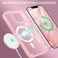 thumbnail image 3 of VENINGO Magnetic for iPhone 13 Case / iPhone 14 Case Clear Glitter, Compatible with Mag-safe, TPU Transparent Shockproof Slim Bling Sparkly Bumper Cover Phone Case for Women Girls, Pink, 3 of 8
