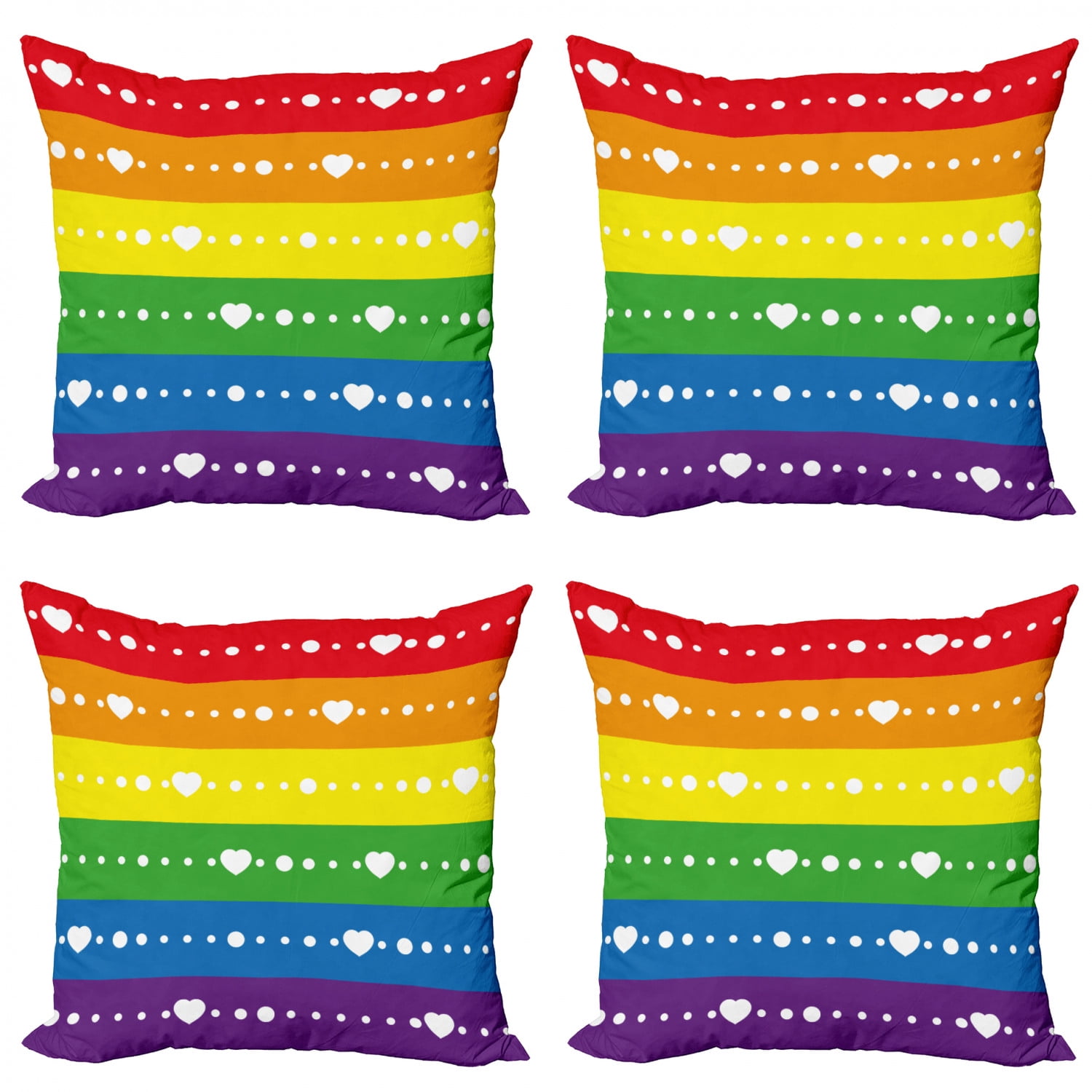 Pride Throw Pillow Cushion Case Pack of 4, Horizontal Striped Flag
