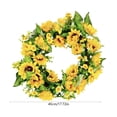 thumbnail image 2 of Artificial Sunflower Easter Wreath for Front Door & Wall Hanging, Bright Floral Garland Ambiance Easter Decor for Home/Porch/Party, Faux Sunflower Ornament for Spring & Summer Seasonal Use, 18in, B, 2 of 6