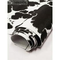 Vinyl Upholstery Embossed Texture Fabric Cow Black on White Fake Leather / 54" Wide / Sold By The Yard
