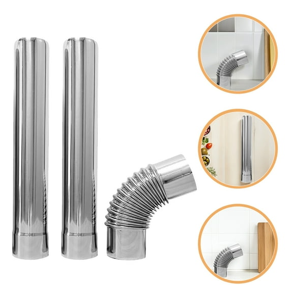 Masteelf 3pcs Stainless Steel Chimney Flue Kit Including 90° Elbow And Straight Tube Ideal For Gas Water Heaters Efficient And Exhaust Removal