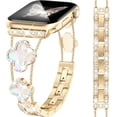 thumbnail image 1 of Correa para Apple Watch MOINSPIRE Bling Diamond Clover para mujer, dorada, 1 of 8