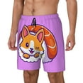 thumbnail image 2 of Haiem Corgi In Sushi Roll Mens Swim Trunks with Compression Liner 2 in 1 Swimming Shorts Stretch Swimwear Quick Dry,Board Shorts-Medium, 2 of 9