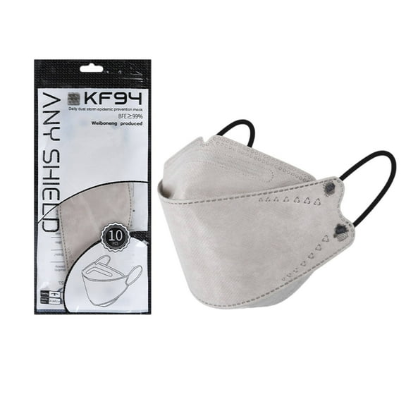 TELOLY 10Pcs Kn95 Face Masks,3D Fit Face Masks,Effective Filtration Surgical Masks,Gray